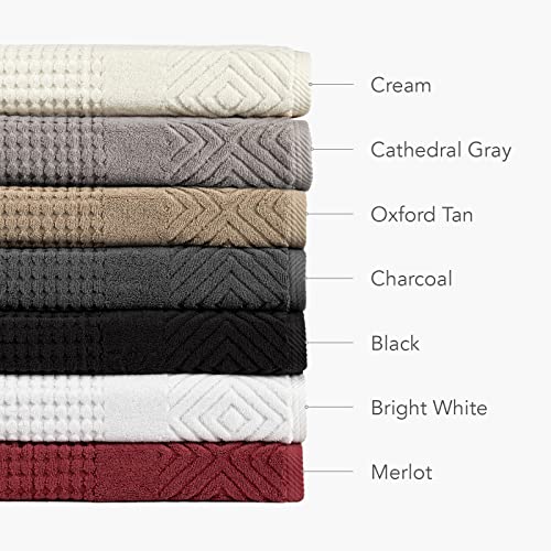 Texere 100% Organic Cotton Jacquard Towel Sets (Black (Diamond), 6 Piece) - color: Black (Diamond)