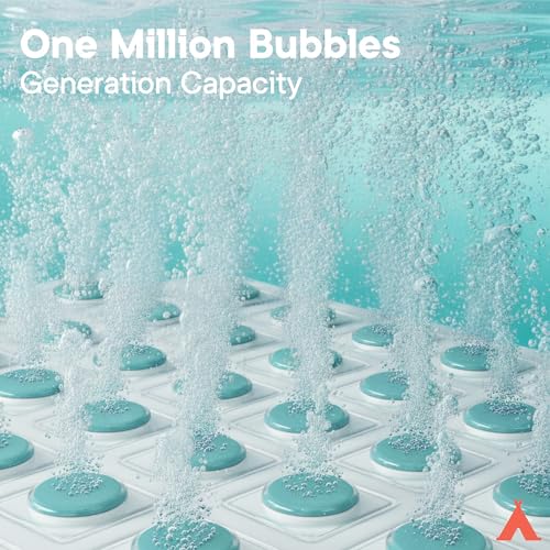 Bubble Bath Massager Mat for Bathtub, 47.24" x 14.57" Full-Body Heated Air Spa with 6-Level Adjustable Bubbles, Non-Slip Waterproof Design, Remote Control, For Stress, Muscle Relief & Relaxation, Aqua - color: Aqua