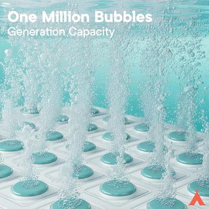 Bubble Bath Massager Mat for Bathtub, 47.24" x 14.57" Full-Body Heated Air Spa with 6-Level Adjustable Bubbles, Non-Slip Waterproof Design, Remote Control, For Stress, Muscle Relief & Relaxation, Aqua - color: Aqua