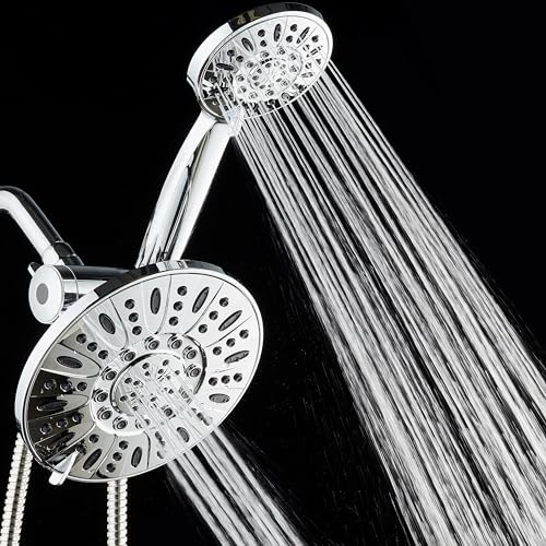 AquaDance Chrome 7" Premium High Pressure 3-Way Rainfall Combo with Extra Long 72 inch Hose – Enjoy Luxury 6-Setting Rain Showerhead and Matching Hand Held Shower Separately or Together - color: Chrome, style: Premium High Pressure 3-Way Rainfall Combo wi