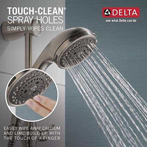 Delta Faucet 3-Spray Touch-Clean Wall-Mount Slide Bar Hand Held Shower with Hose, Stainless 57014-SS - color: Stainless