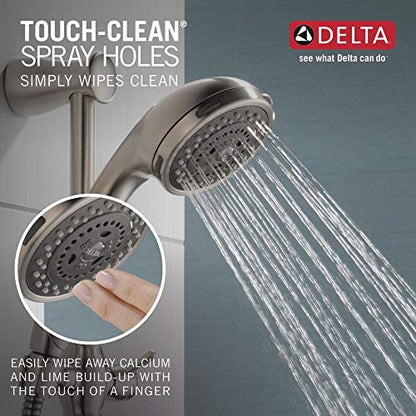 Delta Faucet 3-Spray Touch-Clean Wall-Mount Slide Bar Hand Held Shower with Hose, Stainless 57014-SS - color: Stainless