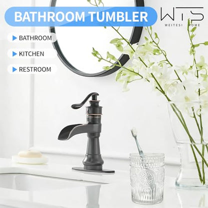 Toothbrush Cup Reusable Unbreakable Clear Glass Bathroom Tumbler, Easy to Clean Toothbrush Holders Mouthwash Cup for Bathrooms Counter Organizer