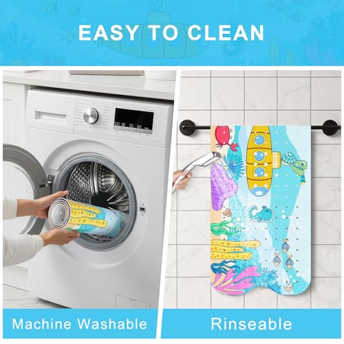 Upgrade Cartoon Baby Bath Mat Non Slip -40"x16" Extra Long Bathtub Mat for Baby Eco Friendly Durable Bath Mat for Tub Non Slip Kids Tub Mat with Suction Cups, Machine Washable and No Fading, Submarine - color: D-submarine