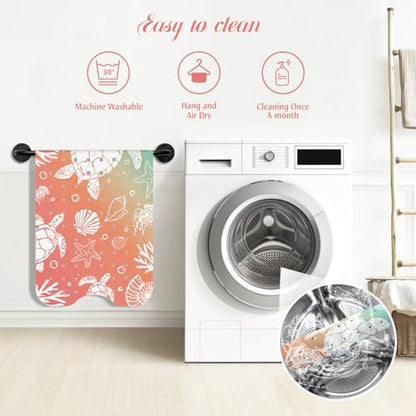 SHUCHING Sea Turtle Bath Mat for Tub Non Slip-40x16 Inch | Bathtub Mat for Women Mold Free, Long Shower Mat for Inside Shower with Suction Cup, Machine Washable - color: Abstract Sea Turtle