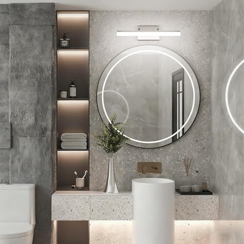 Aipsun Brushed Nickel Vanity Light Adjustable 20 inch Modern LED Bathroom Light Fixtures Over Mirror Rotatable Vanity Lighting 5500K - color: Brushed Nickel, size: 19.7 in