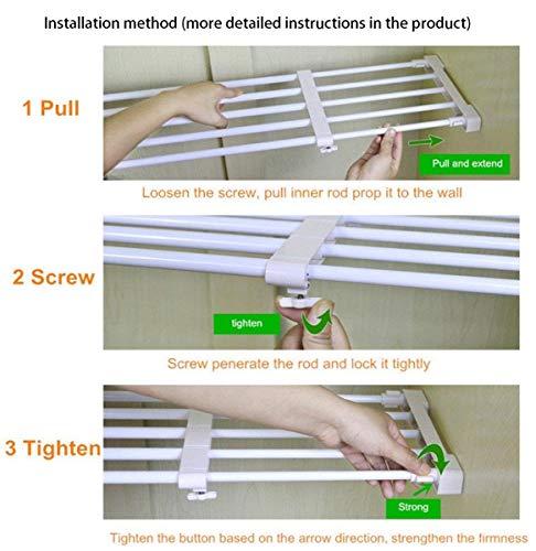 Adjustable Shelf Organizer Expandable Closet Shelf and Rod with No Drilling for Wardrobe Cupboard Kitchen Bookcase (15" - 23.6") - size: 15.0" - 23.6"