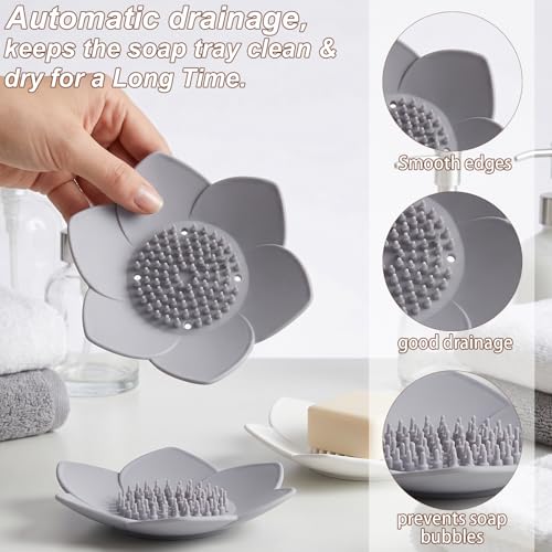 2 Pcs Shower Steamer Tray, Shower Steamer Holder with Self Draining | Silicone Showers Soap Tray Dish For Bathroom Counter, Kitchen Sink, Showers Bathtub Soap Holder