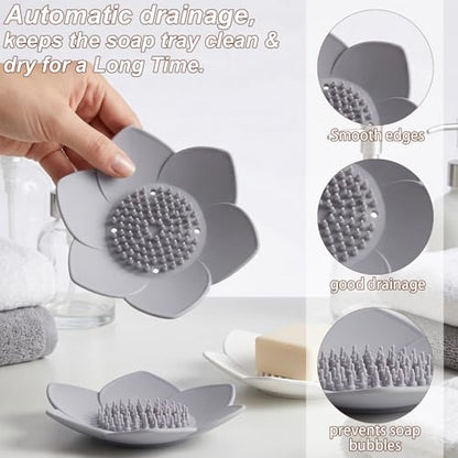 2 Pcs Shower Steamer Tray, Shower Steamer Holder with Self Draining | Silicone Showers Soap Tray Dish For Bathroom Counter, Kitchen Sink, Showers Bathtub Soap Holder