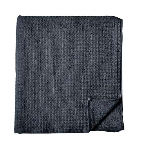 UCHINO Waffle Twist Cotton Bath Towel Absorbent Quick Dry 30x60 Ebony 1 Pc - color: Ebony, size: Bath Towel
