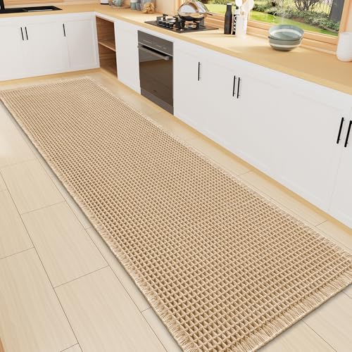 Smiry Waffle Bath Mat 72X16, Extra Soft Absorbent Bathroom Rugs, Brown | Non Slip Machine Washable Quick Dry Bath Rugs for Bathroom Floor, Tub, Shower, Home Decor Accessories - color: Brown, size: 72'' X 16''