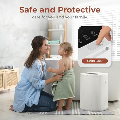 Bucket-23L Capacity Hot Warmer with Timer Function, Fits Up to Two Oversized Towels for Bathroom(White) - color: White