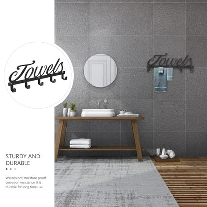 VALICLUD Wall-Mounted Bathroom Towel Rack and Hook Set Stainless Steel Over Door Towel Holder with Multiple Hooks for Bath and Clothes Storage in Home Bathroom