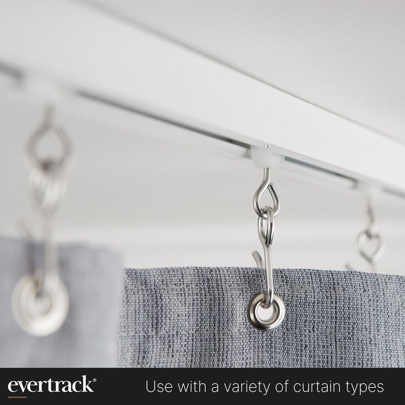 Curtain Hooks - Dual Wheel Roller Carriers for Ceiling Mounted Curtain Track with Stainless Steel Hooks for Curtains, Drapes, and Room Dividers - Pack of 250 - size: Curtain Hooks - 250