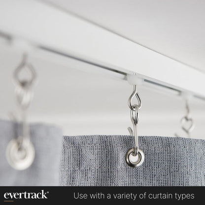 Curtain Hooks - Dual Wheel Roller Carriers for Ceiling Mounted Curtain Track with Stainless Steel Hooks for Curtains, Drapes, and Room Dividers - Pack of 250 - size: Curtain Hooks - 250