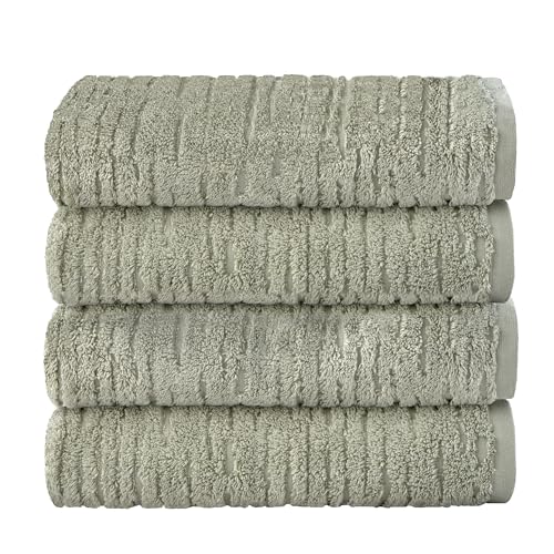 SKL Home CloudSoft Cotton Luxury 4 Pc Bath Towel Set, Sage - color: Sage, style: Bath Towels (Set of 4)