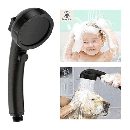 KAIYING High Pressure Oil-Rubbed Bronze Handheld Shower Head with ON/OFF Switch, 3 Spray Modes, Adjustable Angle Bracket, and Hose | 3 Spray Modes Shower Wand with Shut Off Button, Camper & RV Showerhead with Hose & Angle Adjustable Holder, Oil-Rubbed Bro