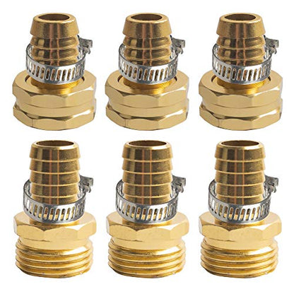 Hourleey Garden Hose Repair 1/2 Inch, Aluminum Mender Hose Connector Fitting with Clamp, Fit 1/2" Male & Female Hose Connector, 3 Sets - size: 1/2" - 3 Set