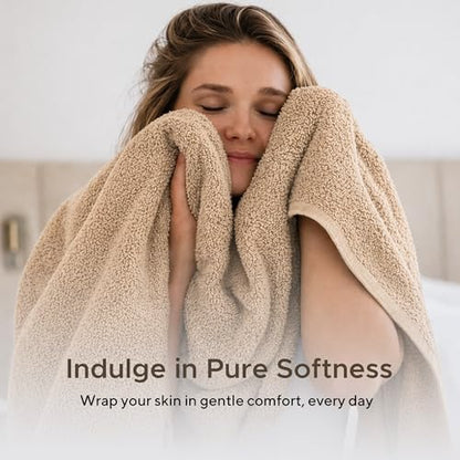 Veteran Textile LLC- 6 Pieces - Turkish Cotton - Luxury Towel Set for Bathroom & Kitchen, 2 Bath Towels, 2 Hand Towels & 2 WashCloths *Valued $79.99* (Oxford Tan) - color: Oxford Tan