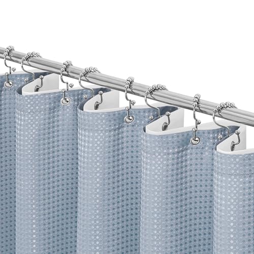 2 in 1 Fog Blue Shower Curtain Set with PEVA Liner, 72 x 78 | Modern hotel style, contemporary bathroom decor, dual-layer design, water-resistant surface, extended shower space - color: 2 in 1 - Fog Blue, size: 72"W x 78"L (Pack of 1)