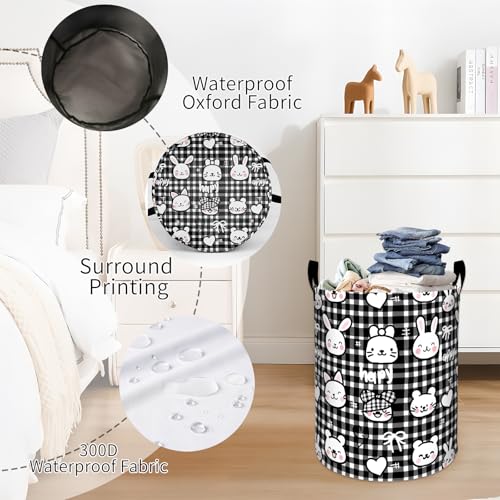 Realistic Black Cat Laundry Basket, Foldable Oxford Cloth, Waterproof Dirty Clothes Hamper with Handles, Clothing Storage Bucket Toy Organizer for Bathroom Bedroom Dorm, 19.7"x15.7" - style: Black Cat