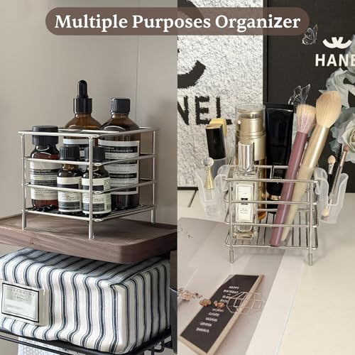 Stainless Steel Electric Toothbrush & Head & Toothpaste Holder for Bathroom | Tooth Brush and Kids Toothpaste Holder with 3 Slots, Miltipurpose Organizer for Shower, Vanity, Office Desk - Silver - size: Large