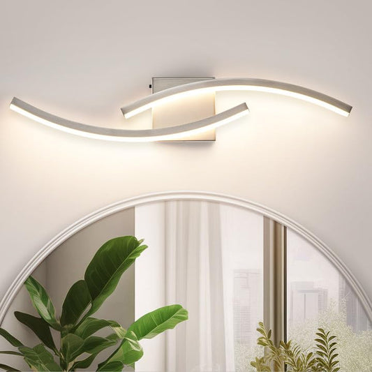23.62 inch Modern Bathroom Vanity Light Brushed Nickel Lights Fixtures Dimmable 5CCT Led Bathroom Light Fixture Over Mirror Modern Wall lamp for Cabinet Hallway - color: Brushed Nickel, size: 23.62Inch