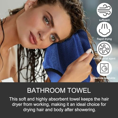 Tefola Wipes Shower Cleaning Cloths, Drying Towel, Super Absorbent Microfiber Bath Towels, Soft Microfiber Cleaning Cloth for Shower, Car, Home, Office, Set of 3 (Blue, 40 * 60cm) - color: Blue
