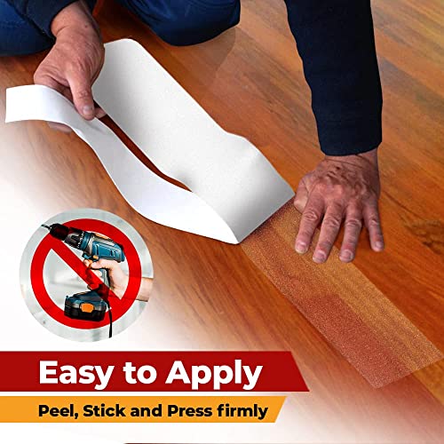 Clear Grip Tape for Stairs, Waterproof Anti-Slip Treads for Wooden Steps | 10 Pack, 6 x 24 Inches, Precut Design, Concrete Step Use, Heavy-Duty Adhesive, Works On All Surfaces, All-Weather Use - size: Clear, style: 10 Pack