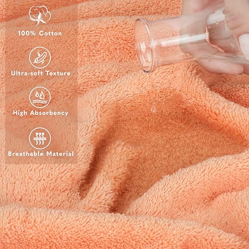 American Soft Linen 100% Cotton Luxury Turkish Towels, 35x70 XL Bath Sheet | Soft Absorbent Quick Dry OEKO Tex Standard 100 Certificated Durable Machine Washable Premium Hotel Quality - color: Malibu Peach, size: 1 Piece set