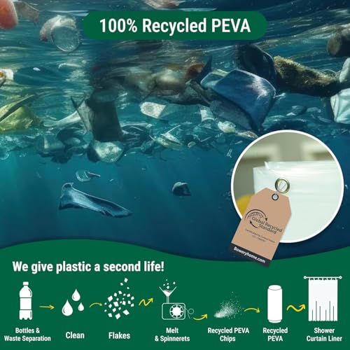 Bowery Home, NOT Made in China, Eco-Friendly Recycled PEVA Shower Curtain Liner – Waterproof, Sustainable, Non-Toxic, Odorless with Rust-Proof Grommets - 72x72in, 4G – Frosted - color: 4g / Frosted