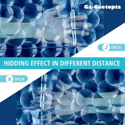 Ga-Geetopia EVA 3D Blue Pearl Water Cube Plastic Shower Curtain Liner - Premium Light Weight 72" x 72" Blue Bathroom Shower Showroom Curtain Liner with Rustproof Metal Gromments and Weighted Magnet - color: Blue Cube, size: 72"W x 72"L (Pack of 1)