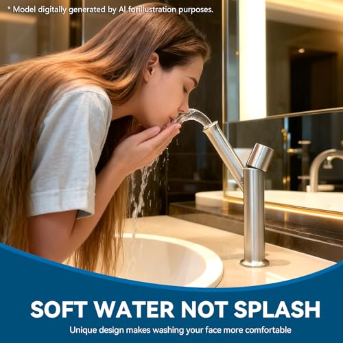360° Rotatable Bathroom Sink Faucet, Bathroom Faucets 1 Hole 2 Water Outlet Modes, Single Handle Bathroom Faucets with Hot and Cold Hoses - color: Nickel
