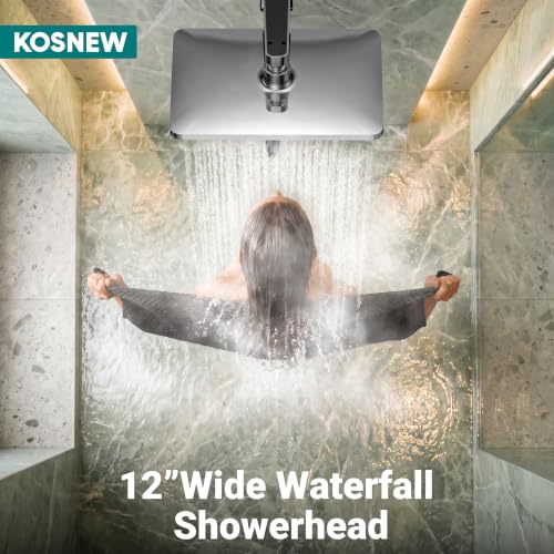 12" XXL Rainfall Shower Head with Handheld Combo, Chrome Polished | High Pressure, Magnetic Docking, Air-Infusion Tech, Anti-Leak One-Piece Design, Dual Square Showerhead - color: Chrome Polished