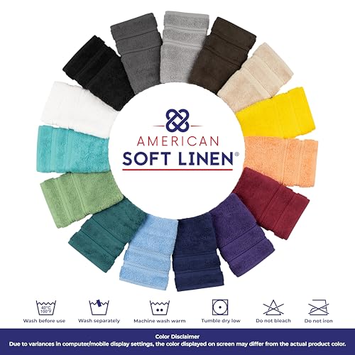 American Soft Linen 100% Cotton Luxury Turkish Towels, 4 PC Washcloth Set | Soft Absorbent Quick Dry OEKO Tex Standard 100 Certificated Durable Machine Washable Premium Hotel Quality - color: Black, size: 13"x13"
