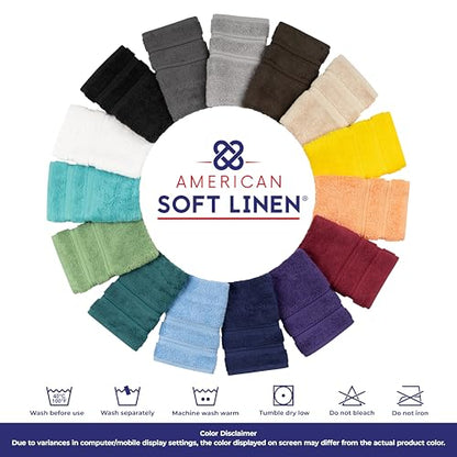American Soft Linen 100% Cotton Luxury Turkish Towels, 4 PC Washcloth Set | Soft Absorbent Quick Dry OEKO Tex Standard 100 Certificated Durable Machine Washable Premium Hotel Quality - color: Black, size: 13"x13"
