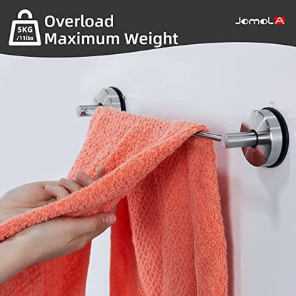 JOMOLA Towel Bar Suction Hand Towel Rack for Bathroom Stainless Steel Kitchen Towel Rail Holder Storage Hanger No Drilling Towel Bar Brushed Finish,17 inches - color: Silver
