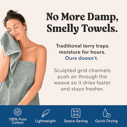 ONSEN Sculpted Terry Towel Set, 100% American Cotton, Quick Dry Lint Free, Lightweight Absorbent Face Hand Bath Towels with Hanging Loop (Spruce, 2X Bath Towel, 2X Hand Towel, 2X Face Towel) - color: Spruce, size: 2X Bath Towel, 2X Hand Towel, 2X Face Tow