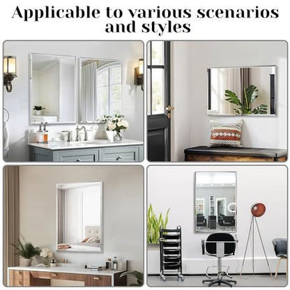 1 PCS 20x 28 Beveled Wall Mirror Decorative Bathroom Vanity Mirror | Beveled Edge,Shatterproof Frameless Mirror,Modern Design,Rectangle - size: 28"L x 20"W