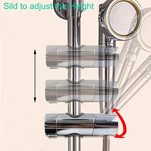 Universal Adjustable Shower Head Holder Slide Bar Bracket Replacement for Slide Bar (18-25MM O.D. , Bathroom Slider Clamp ,360 Degree Rotation ,Sprayer Holder )