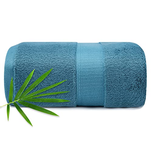 Extra Large Bath Towels Sheet for Body, Sensitive Skin, Adult Kids Baby Luxury Hotels, Spa, Gym Super Soft Highly Absorbent Oversized Towels 35" x 70" 1 Pack Peacock Blue