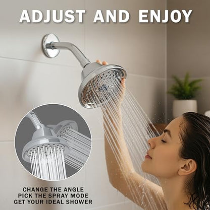 Massage Shower Head With Mist - 1.8 GPM - Polished Chrome | High Pressure Boosting, 6 Function Adjustable Massaging Rainfall Showerhead For Low Flow Baths With Water Saving Nozzles - color: Polished Chrome, size: 1.8 GPM