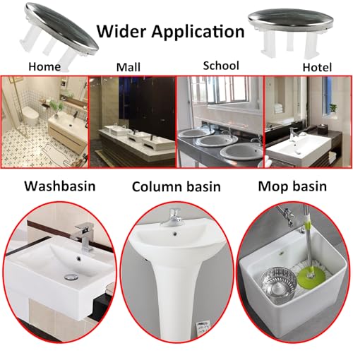 4 Pack Stainless Steels Sink Trim Overflow Covers,Single Layer Bathroom Basin Overflow Cover Hole Insert Cap,Basin Over flow Ring Round Hole Caps Insert Spares for Kitchen Bathroom - style: Single-layer Spherical