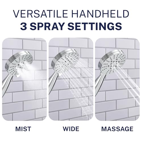 HammerHead Showers Dual Shower Head Combo, 8-Inch Rainfall & 3-Flow Handheld, Chrome, 1.75 GPM - color: Polished Chrome, size: 1.75 GPM California