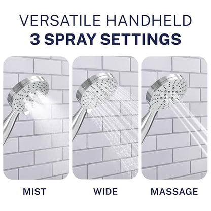 HammerHead Showers Dual Shower Head Combo, 8-Inch Rainfall & 3-Flow Handheld, Chrome, 1.75 GPM - color: Polished Chrome, size: 1.75 GPM California