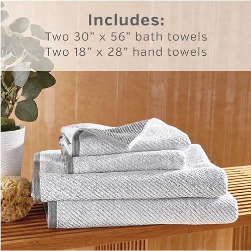 Wellbe Towel Set Quick Dry, Absorbent, Soft, 2 Bath, 2 Hand, White, 4-Piece - color: White, size: Towel Set - 2 Bath, 2 Hand