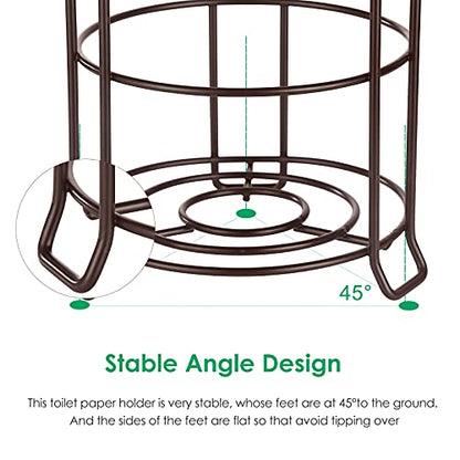 TomCare Toilet Paper Holder Stand Free Standing, Holds 4 Mega Rolls, Bronze | Tool-Free Assembly, Detachable Metal Wire Frame, Powder-Coated Finish, Easy Storage and Flexible Bathroom Placement - color: Bronze, size: Standard