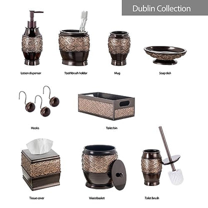 Creative Scents Dublin Brown Countertop Toothbrush Holders for Bathrooms - Decorative Tooth Brush Holder for Bathroom - Toothbrush Organizer for Regular or Electric Toothbrushes and Toothpaste - style: Toothbrush Holder