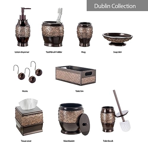 Dublin Brown Square Resin Tissue Box Cover - style: Square Tissue Box