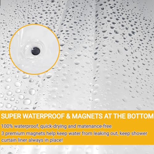 Clear Sun Flower Shower Curtain Liner, Yellow Plastic Transparent Pretty Shower Curtains for Bathroom, 72x72 Weighted Magnetic Shower Curtain Set with 12 Hooks - color: Clear Sunflower, size: 72"W x 72"L (Pack of 1)